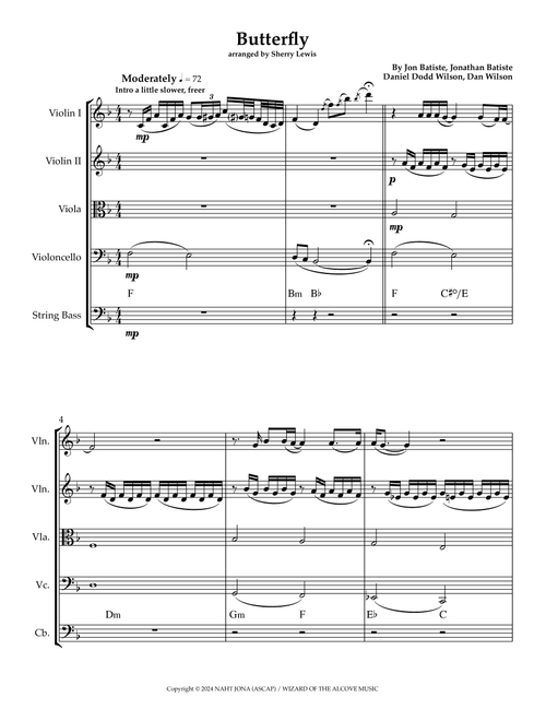 Butterfly (Arr. Sherry Lewis) - Jon Batiste (String Ensemble)