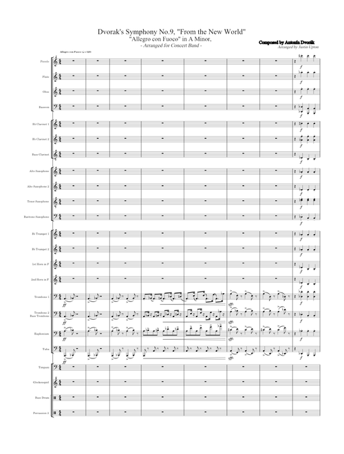 Antonín Dvořák "New World Symphony" - Allegro Con Fuoco - Concert Band Arr.