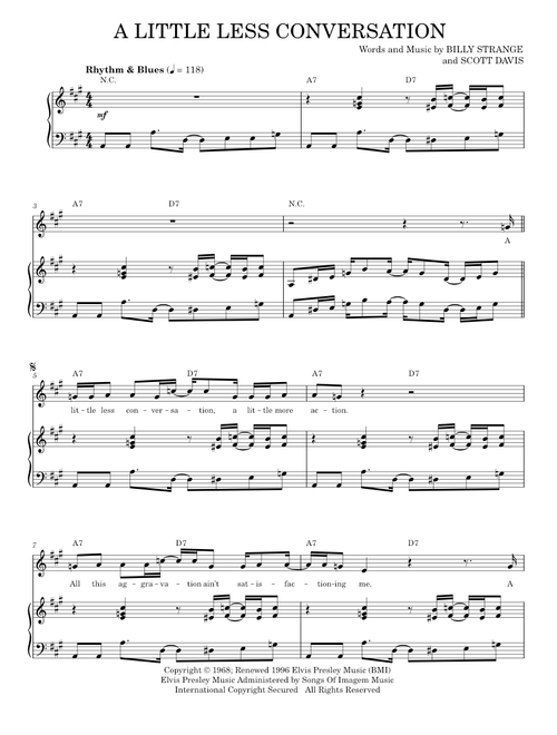 A Little Less Conversation - Elvis Presley, Elvis Presley vs. JXL (Piano Vocal)