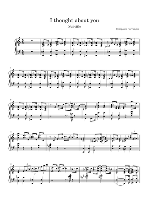 I Thought About You (lead sheet with lyrics) Sheet Music