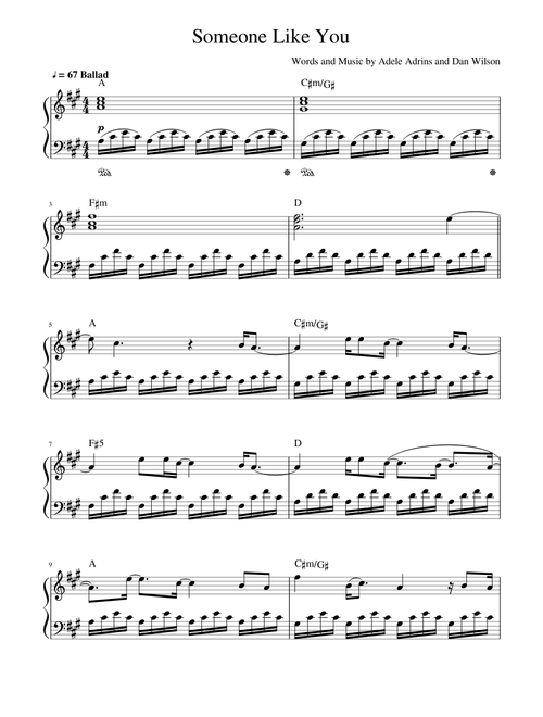 Someone Like You (easy piano) sheet music arranged by matikavi11869