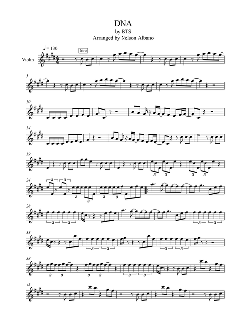 Dna (Arr. Nelson Albano) - BTS (Violin Solo)
