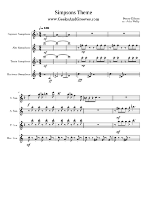 Play Official version of The Simpsons Main Theme Sheet Music by Danny ...