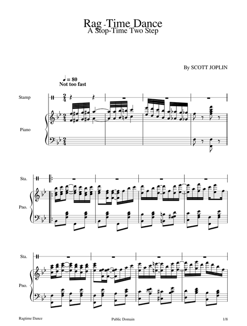 The Ragtime Dance-Scott Joplin-1906 arrangement