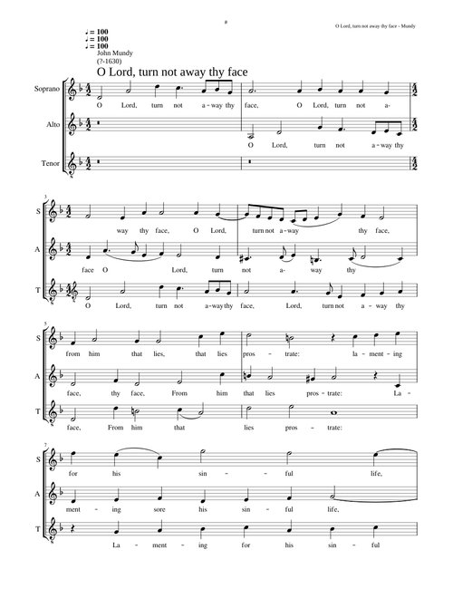 O Lord, turn not away thy face - John Mundy