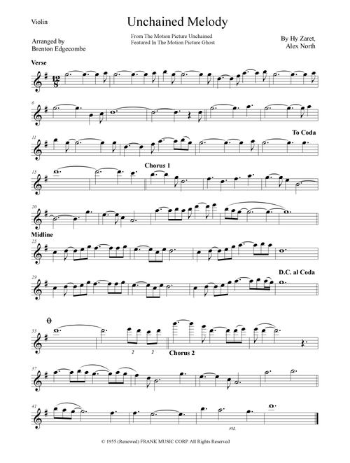 Unchained Melody (Arr. Brenton Edgecombe) - The Righteous Brothers (Instrumental Duet)