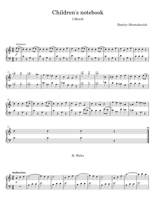 Children's notebook, op.69. - Dmitri Shostakovich