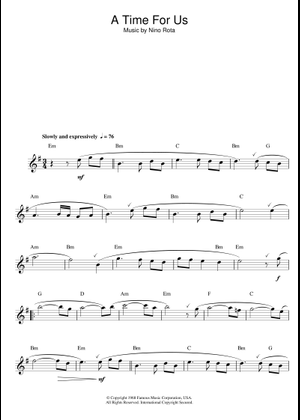 Romeo and Juliet – Nino Rota Sheet Music for Piano, Flute