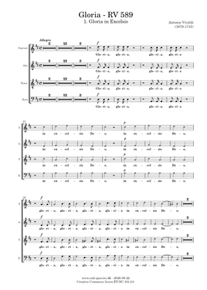 Gloria in Excelsis Deo from Gloria in D Major RV 589 No 1 for