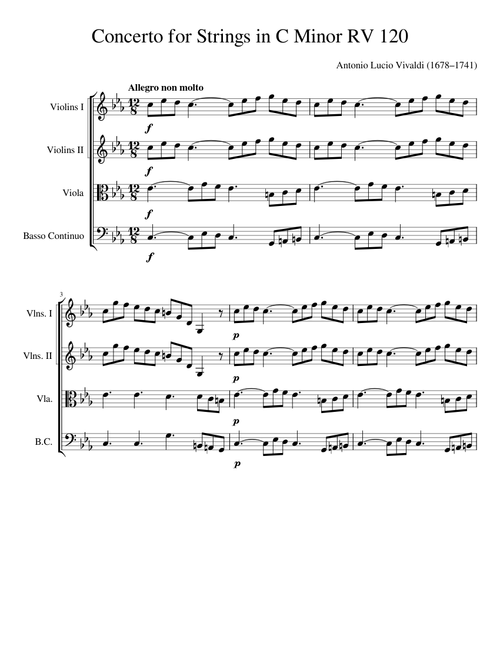 Vivaldi—Concerto for Strings in C Minor, RV 120