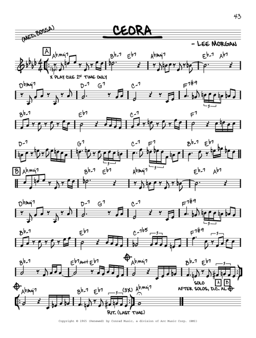 Ceora - Lee Morgan (Real Book - Melody-Chords)