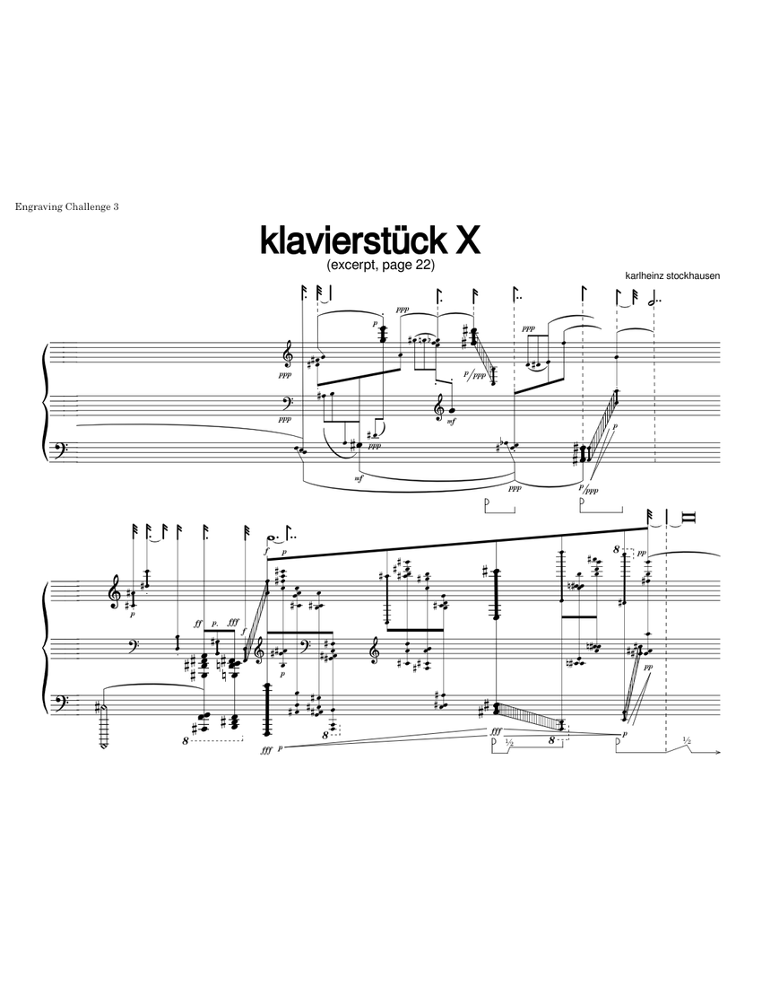 klavierstück X (Page 22) - K. Stockhausen Sheet Music for