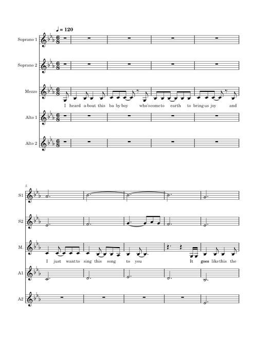 Christmas Hallelujah – Pentatonix version treble