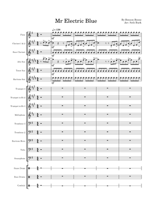 Mr Electric Blue – Benson Boone (for Sax Ensemble) Sheet Music with ...