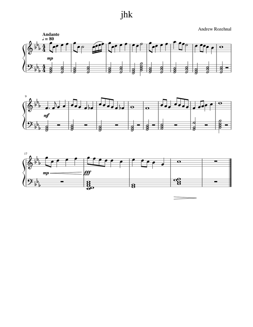 Piano melody in C minor Sheet Music for Piano (Solo) easy | MuseScore.com