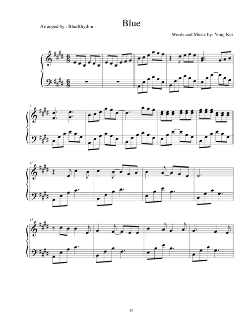 Blue (Arr. Kynn) - Yung Kai (Piano Solo)