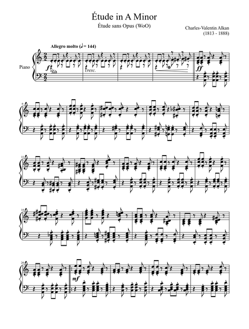 Étude sans Opus in A Minor