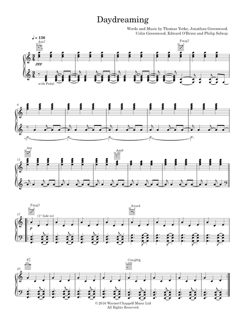 Daydreaming - Radiohead (Piano-Voice-Guitar)