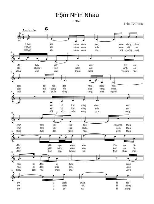 Trộm Nhìn Nhau – Trầm Tử Thiêng