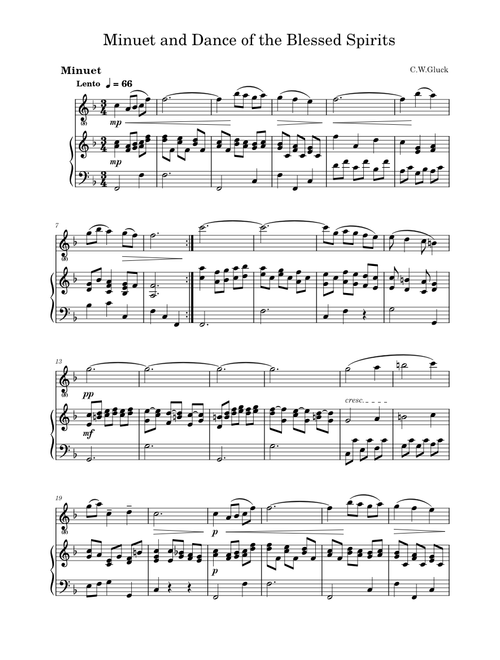 Minuet and Dance of the Blessed Spirits – Christoph Willibald Gluck