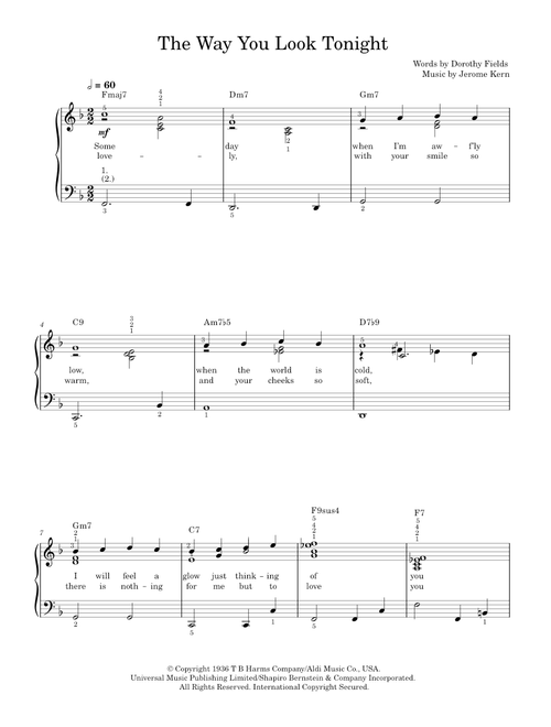 The Way You Look Tonight - Jerome Kern, Rod Stewart (Piano Vocal)