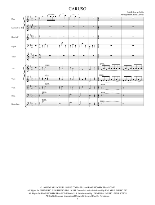 Caruso (Arr. Paul Lorenz) - Andrea Bocelli (Full Orchestra)