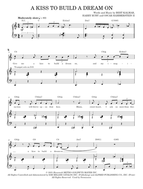 A kiss to build a dream on - Louis Armstrong (Piano Vocal)