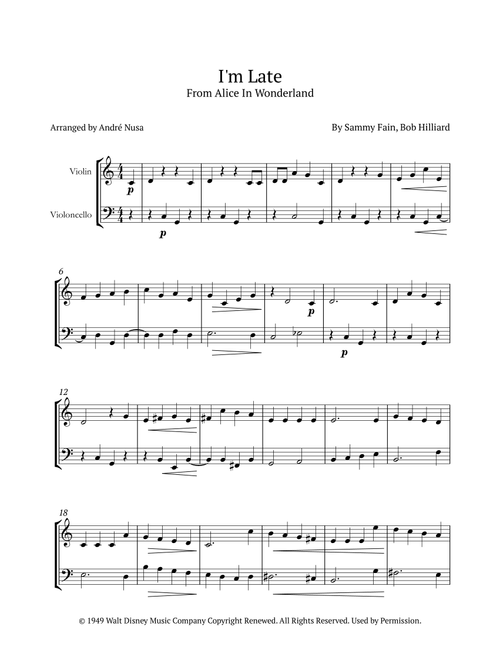 I'm Late (Arr. André Nusa) - Bob Hilliard, Sammy Fain (Instrumental Duet)