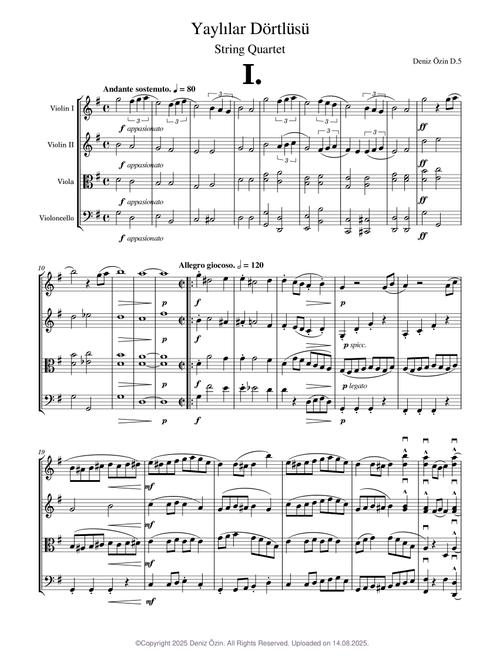String Quartet in G major D.5