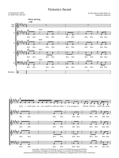 Victoria's Secret (Arr. Mark Fish (ASCAP)) - Jax (Choral, SATB)