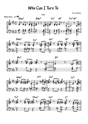 ボーカル　ビッグバンド譜面：WHO CAN I TURN TO? Who Can I Turn To (When Nobody Needs Me) by Tony Bennett - Voice