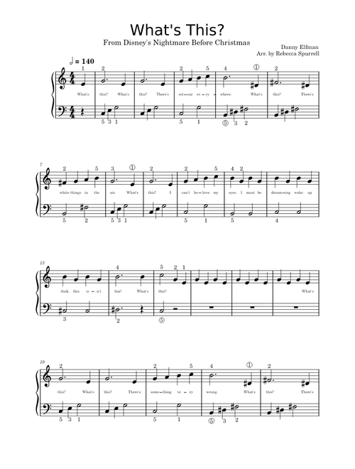 What's This – Danny Elfman - Nightmare Before Christmas (Easy Piano)