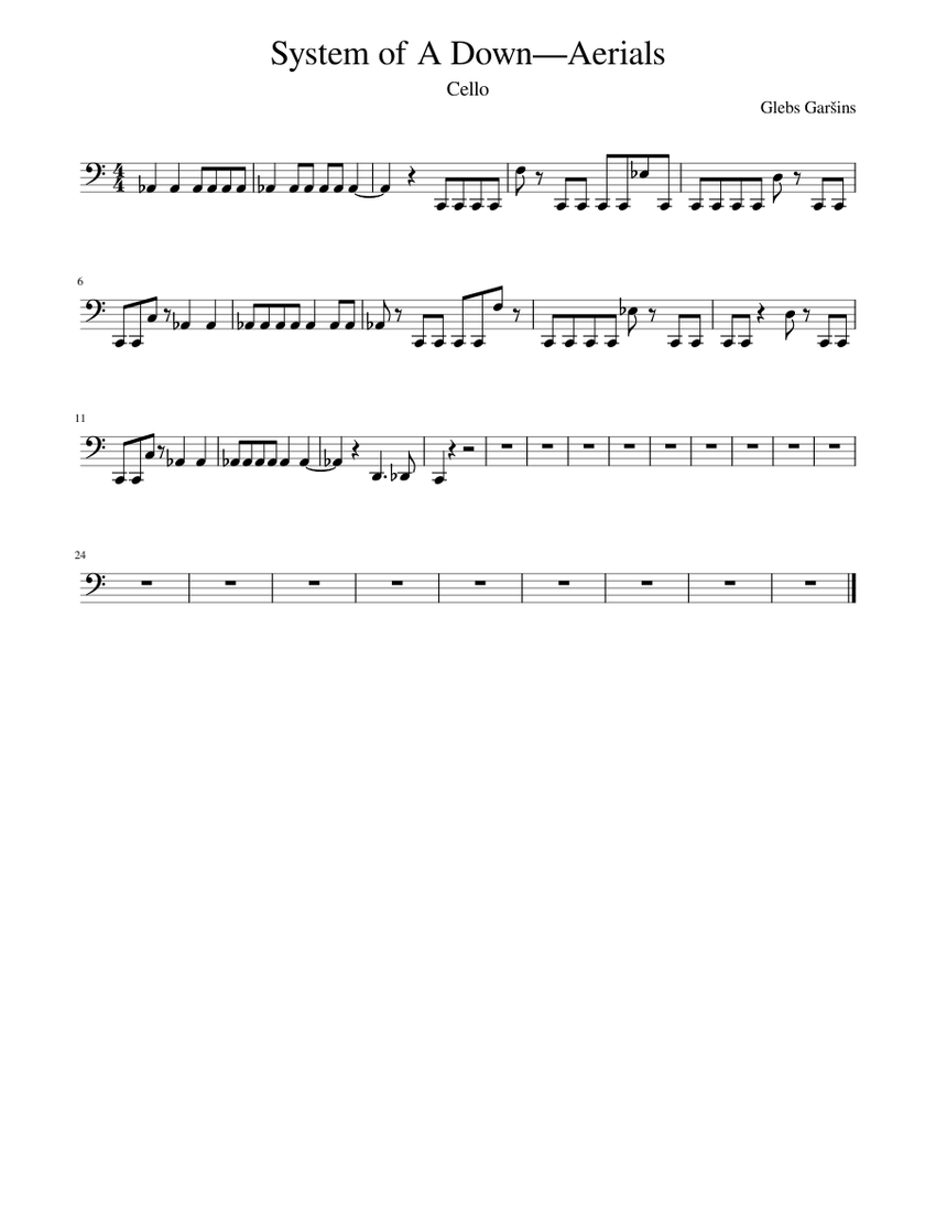 System of a down aerials bass tab clearance