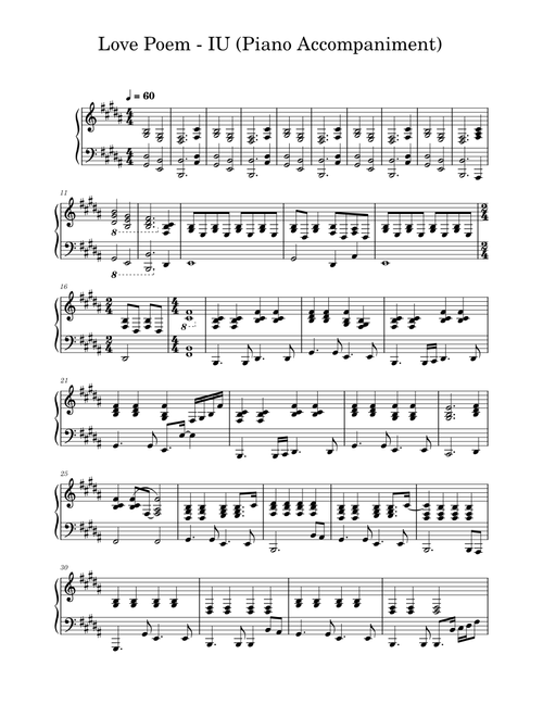 Love Poem – IU (Piano Accompaniment)