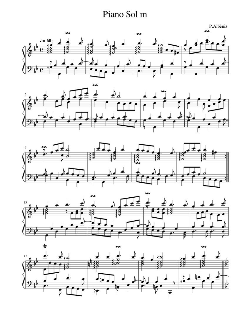 Piano Sol m Sheet Music for Piano (Solo) | MuseScore.com