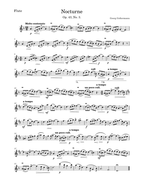 4 Morceaux Caractéristiques. Op.43. No.3. Nocturne – Georg Goltermann FLUTE PART