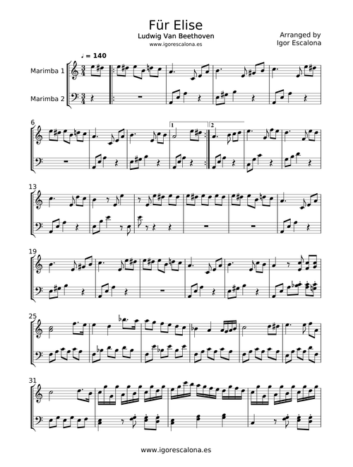 Für Elise | Beethoven | Percussion duet