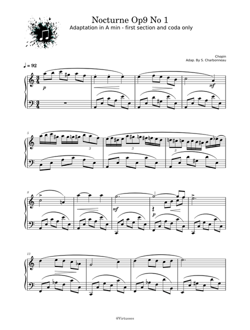 Adaptation - Chopin Nocturne Op9 No 1 in A minor - Niveau 8