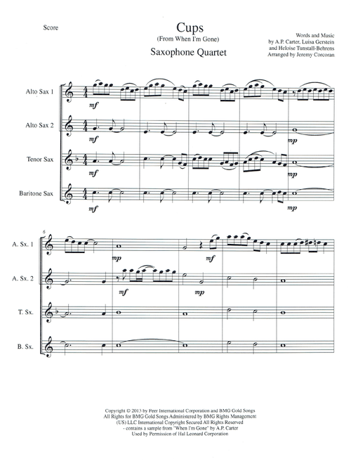 Cups (When I'm Gone) (Arr. Jeremy Corcoran) - Anna Kendrick (Woodwind Ensemble)