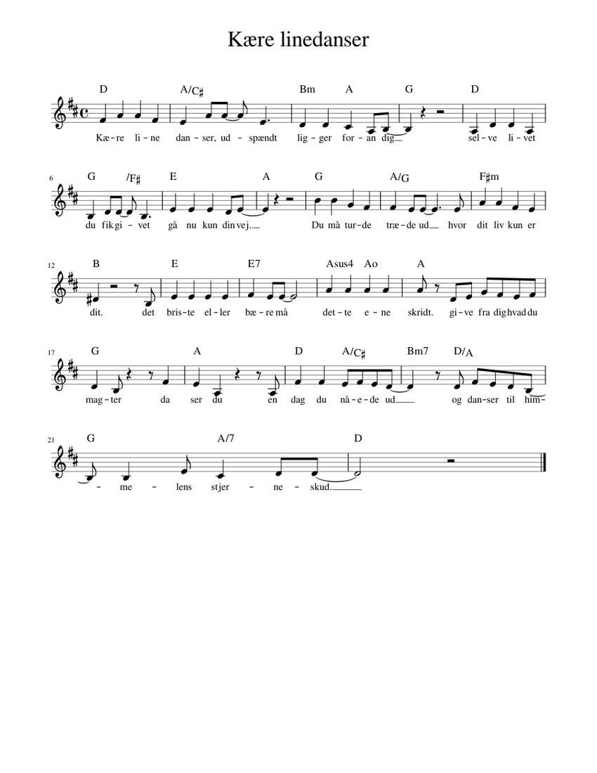 K re Linedanser Sheet Music With Chords For Piano Solo MuseScore k-re-linedanser-sheet-music-with-chords-for-piano-solo-musescore