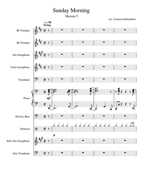 Sunday Morning ~ Maroon 5 (Brass Band Arrangement) UPDATED