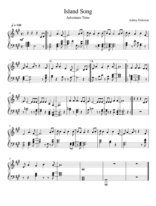 Island song – Ashley Eriksson