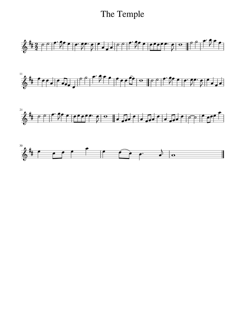 The Temple Sheet Music For Piano Solo Musescore