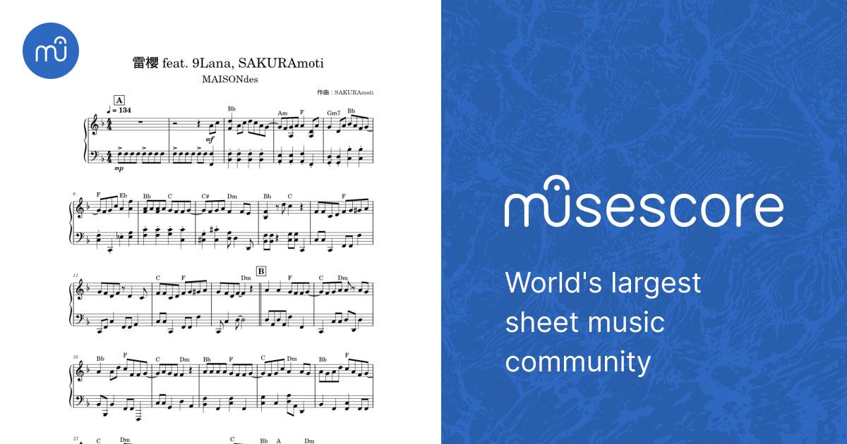 雷櫻 (Thunder blossom) - MAISONdes Sheet Music for Piano