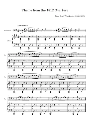 Overture Instruments 1812 Overture Sheet Music for Oboe, Contrabass, Violin, Cello & more ...