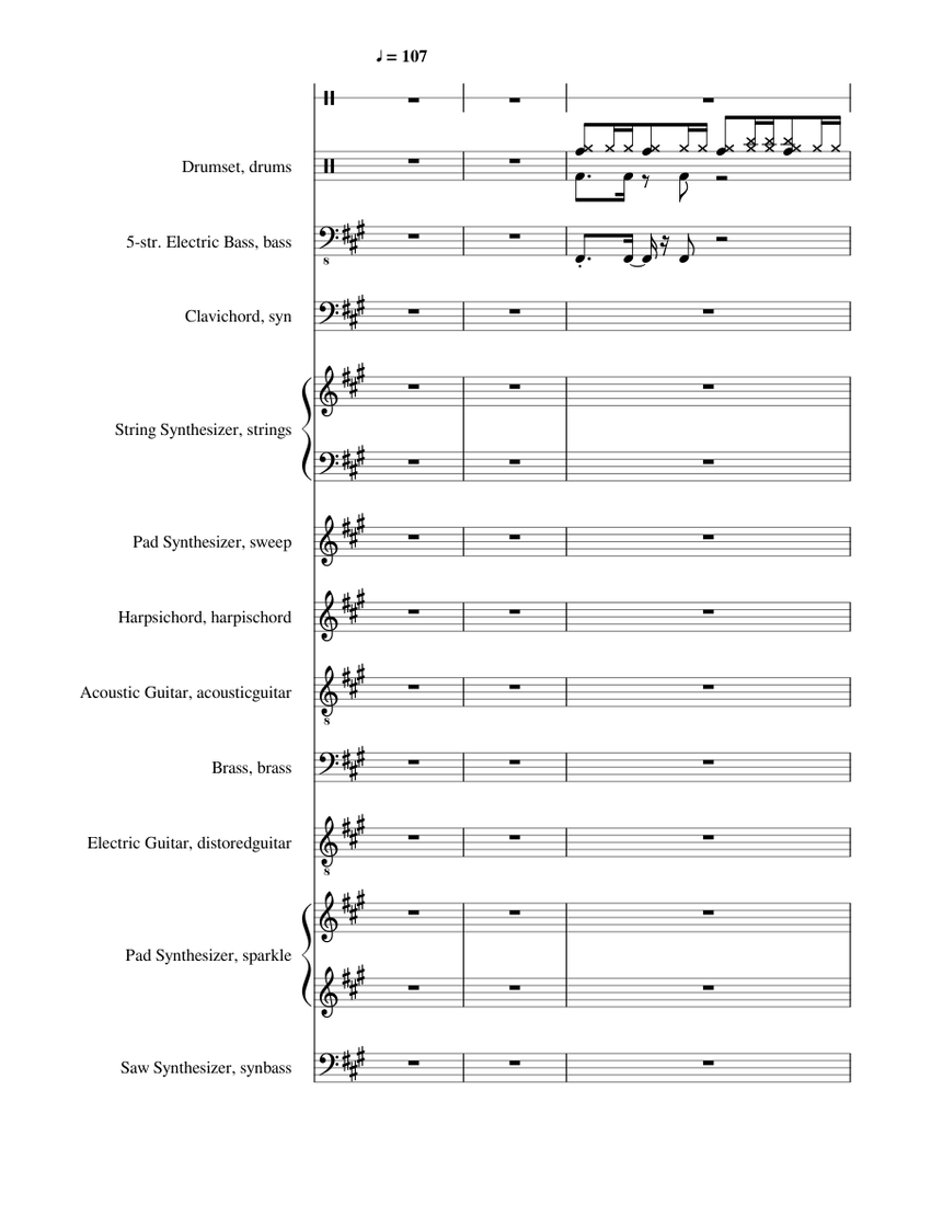 2005 Transformers The Movie (1986) Sheet music for Harpsichord