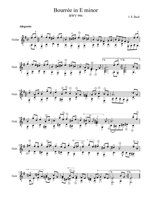J. S. Bach - Bourrée in E minor, BWV 996