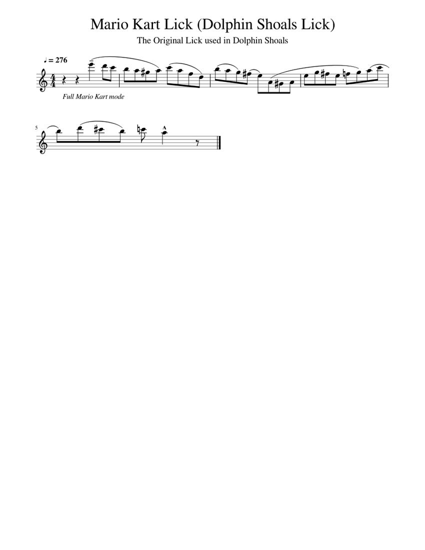 Mario Kart Lick (Dolphin Shoals) Sheet music for Saxophone alto (Solo