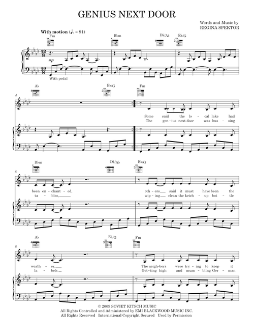 Genius next door - Regina Spektor (Piano-Vocal-Guitar)