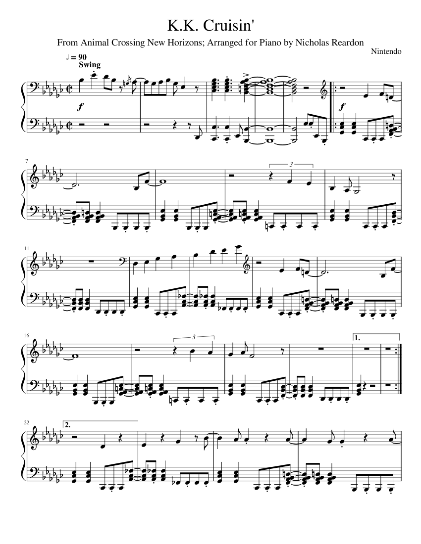 K.K. Cruisin' Sheet music for Piano (Solo)